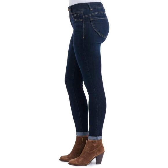 Womens Ankle Skimmer Jeans Cotton Spandex Zip Closure 14 Indigo - Picture 5 of 5